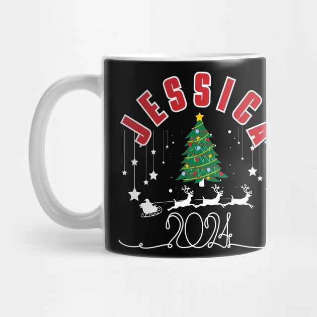 Jessica Christmas Cute 2023 Family Women's Christmas Jessica Holiday by click2print